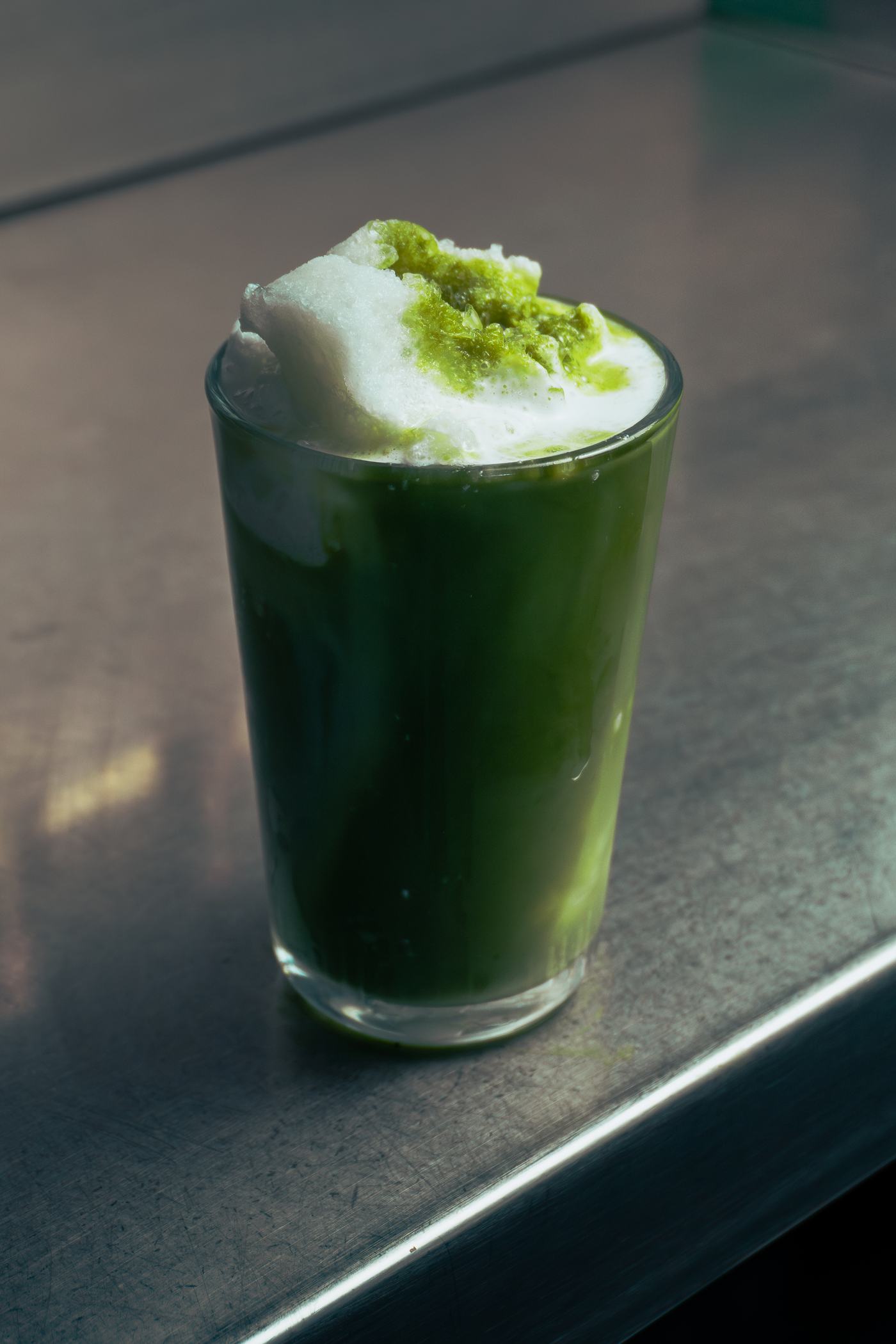 Coconut matcha slushie